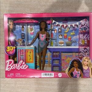 Barbie Surf Shop and Ice Cream Cart Set - Pink and Blue